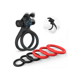 7 Different Sizes Soft Silicone Penis Ring with Vibration - Seductiva